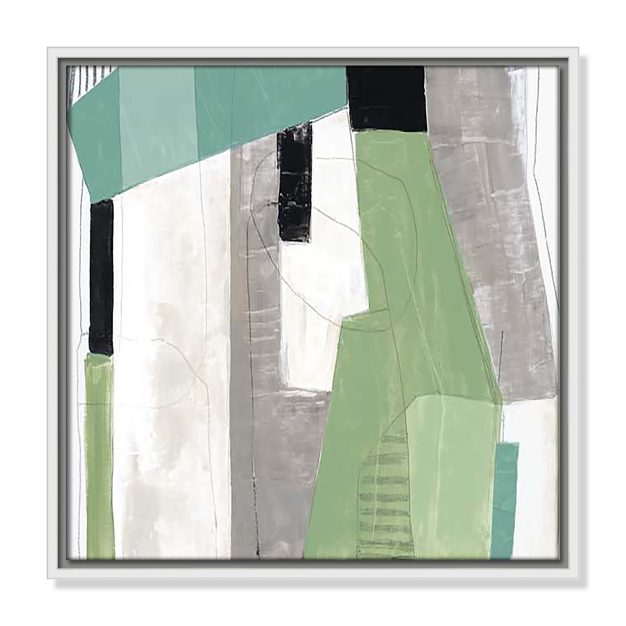 Evergreen Essence I by Tom Reeves, 17.5" H x 17.5" W x 2" D, White Floater Framed