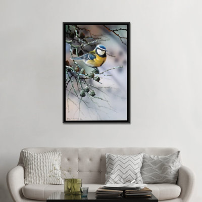 Oiseau dans un sapin par Jan Weenink - reproduction sur toile tendue sur châssis