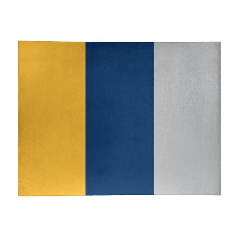 Tapis rayé doré / bleu marine / gris froid, Rectangle 8 pi x 10 pi