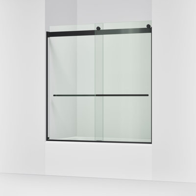 Levity Plus Less Sliding Bath Door, 61-9/16 In. H X 56-5/8 - 59-5/8 In. W, With 5/16 In.-Thick Crystal Clear Glass