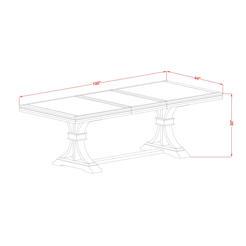 Cet ensemble de cuisine 9 pièces comprend une table de salle à manger et 8 chaises parsons en tissu de lin brun clair avec dossier rembourré - finition noyer antique.