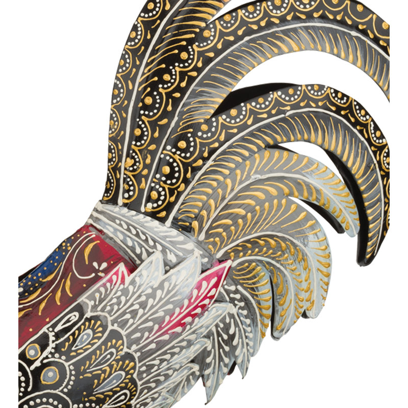 Henna Rooster Decor - Red Multi