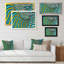 Aile abstraite orange et bleue - reproduction de cadre flottant sur toile-388251594-388251570