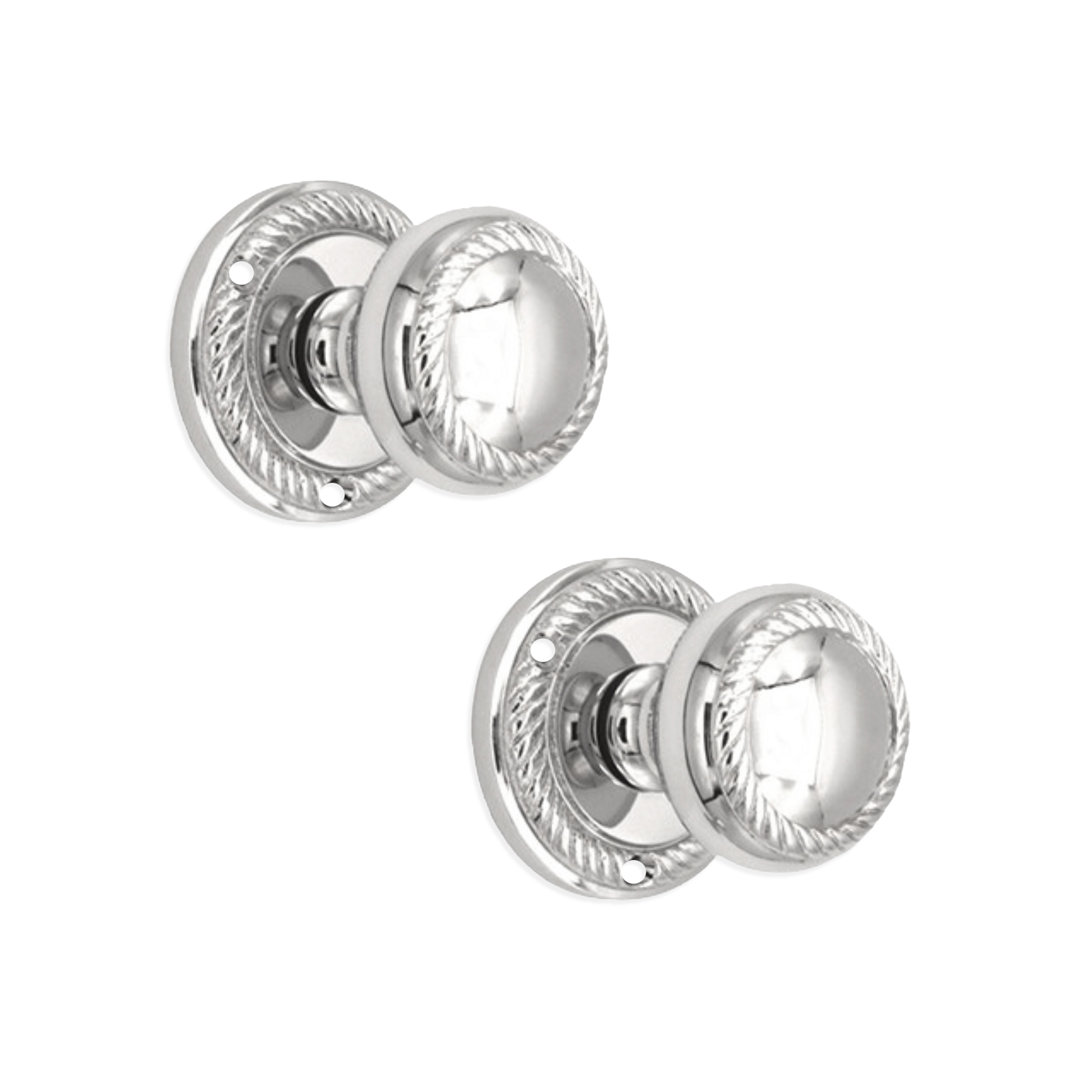Georgian Mortice Door Knob Polished Chrome