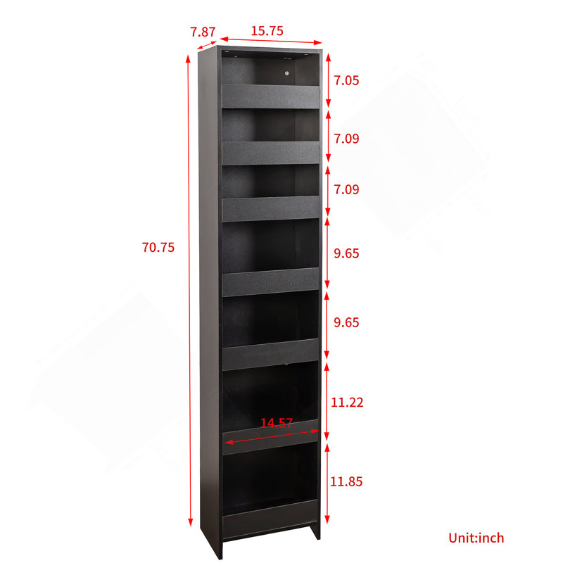 7 Tier multi-functional pull-out multi-tier storage Single-sided open shelf for Kitchen, Living Room & Narrow Spaces