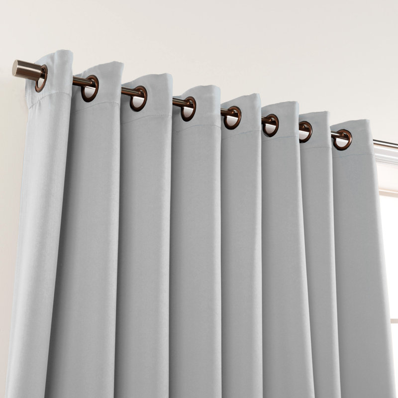 Scarsdale Solid Blackout Thermal Grommet Single Curtain Panel, 100" W x 84" L, Light Gray