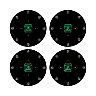 Asscher Vegan Leather Round Pebble Placemat