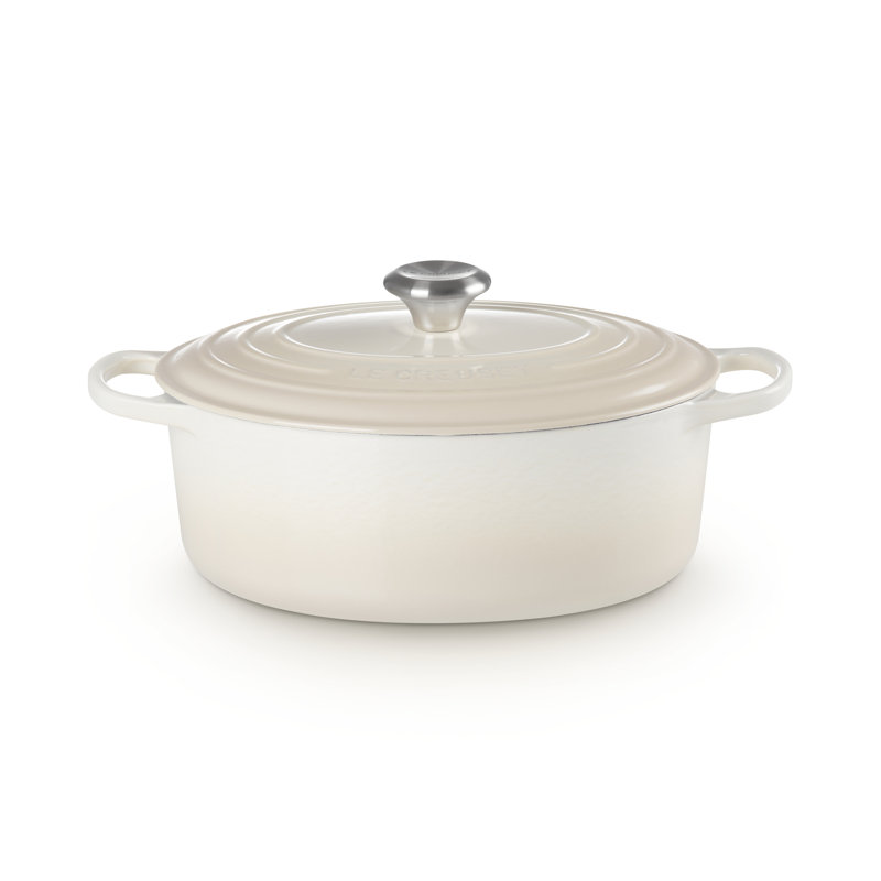 Le Creuset Signature Cast Iron Oval Casserole, Meringue, 29cm / 4.7L
