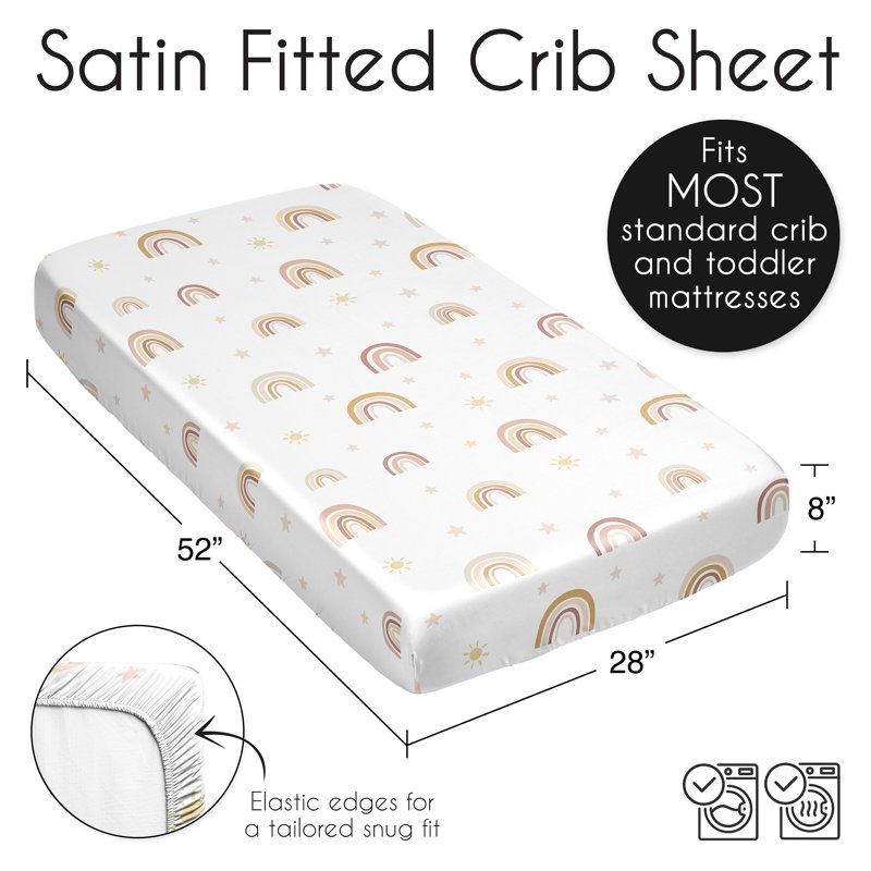 Drap-housse pour lit de bébé Boho Rainbow Satin par Sweet Jojo Designs