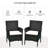 2 PCS Rattan Wicker Dining Chairs With Cushions And Anti-Slip Foot, Patio Stackable Chairs Set For Backyard, Garden, Lawn, Dark Coffee