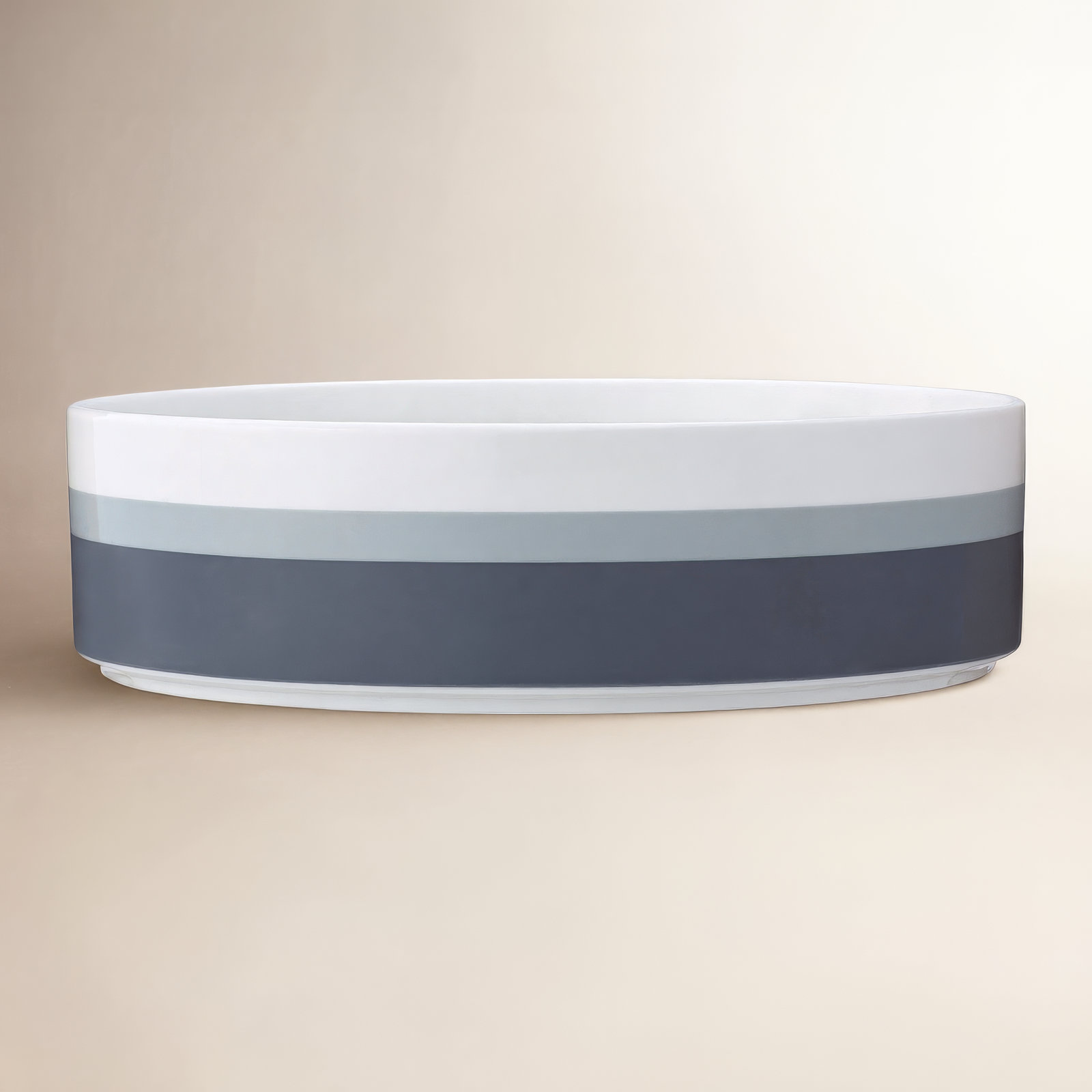 Noritake Colorstax Stripe Serving Bowl 10", 67 OZ., Gray