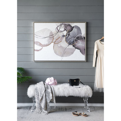 47" X 35.5" Hand Painted Oil Art, Gray Brown Watercolor, 25% Firwood, 15% Pigment, Interior Decorative Artwork 47.2X1.5X35.4 Modern Painting, Watercolor Texture, Firwood & Plastic, Home Decor Piece