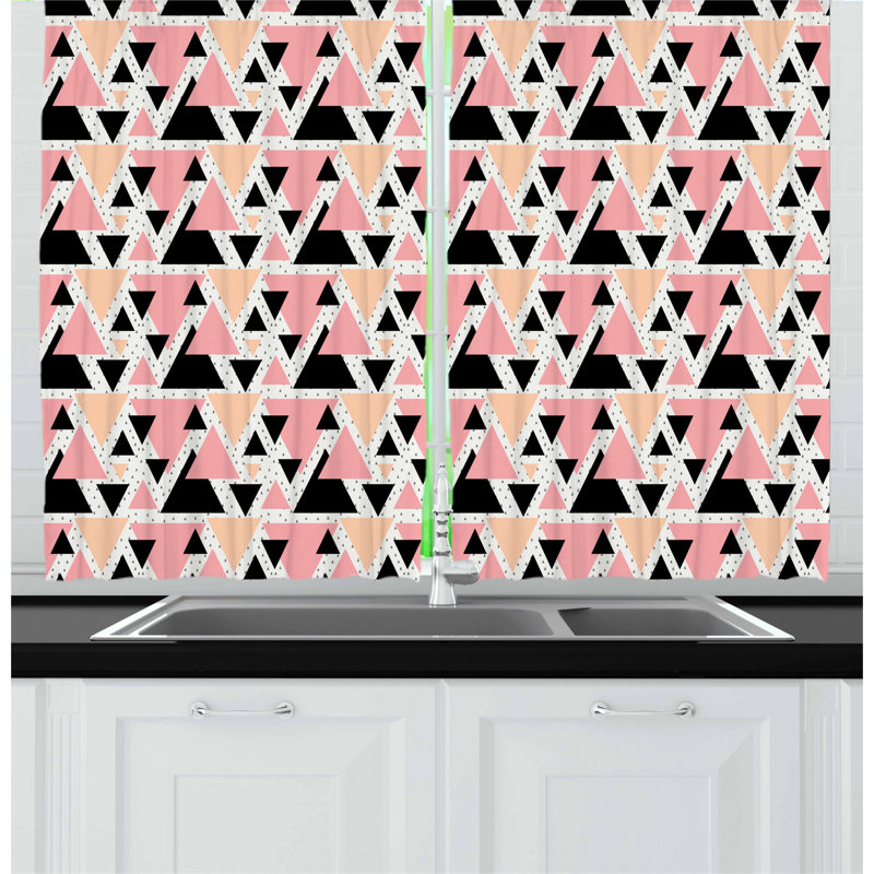 Geometric Pointed Kitchen Curtain