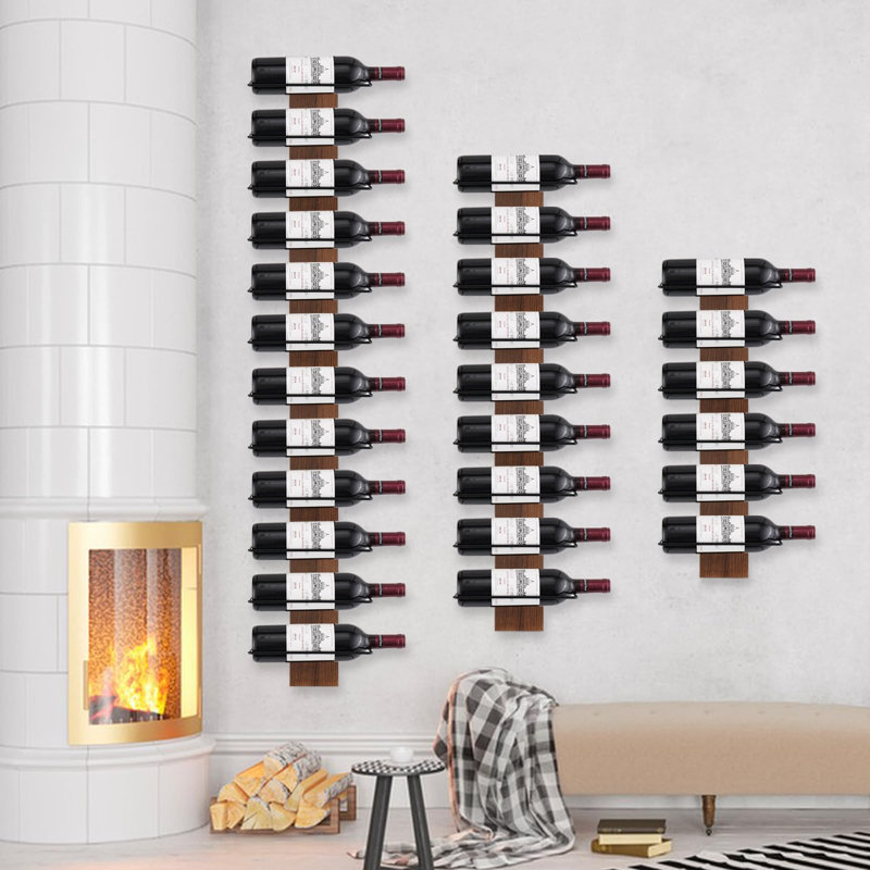 Beki 12 Bottle Wall Mounted Wine Bottle Rack Brown