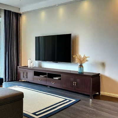 Solid wood new Chinese TV cabinet