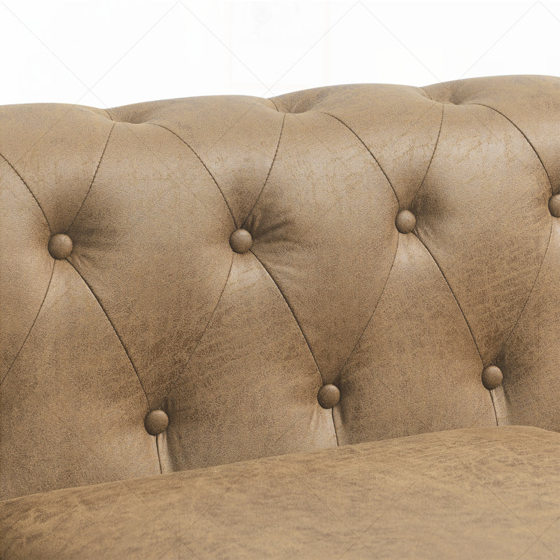 Jumal Velvet Sofa, Brown, 28" H x 58" W x 30" D