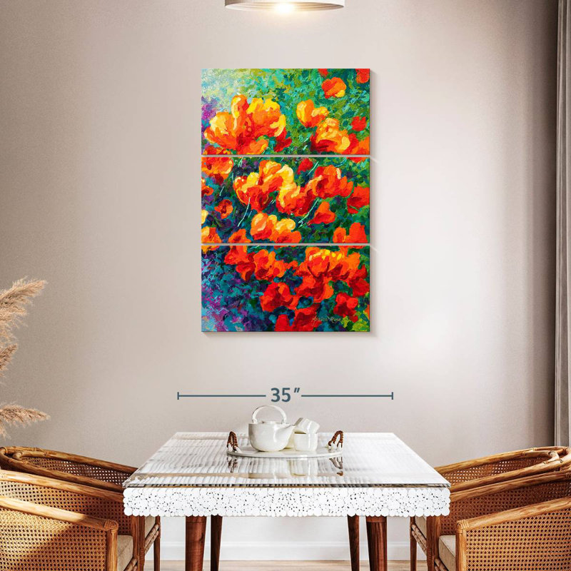 Coquelicots Harnek, Californie, orange, H 45 po x l 28 po