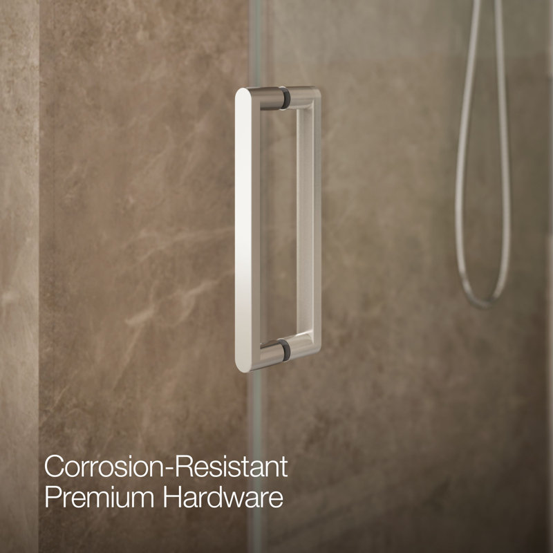 Composed Sliding Shower Door, 78 In. H X 44-1/8 - 47-7/8 In. W, With 3/8 In. Thick Crystal Clear Glass, Silver
