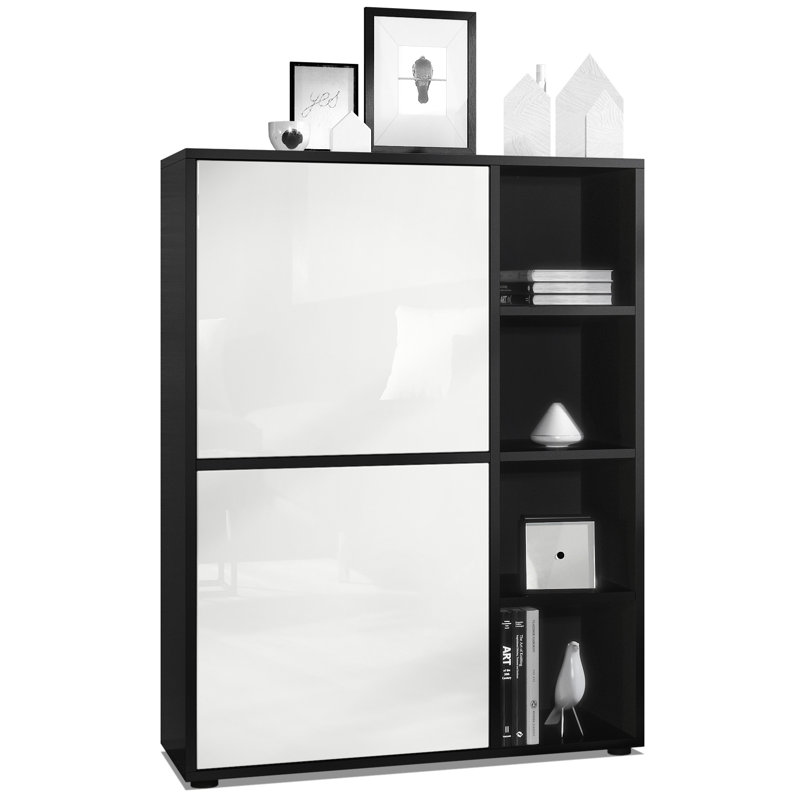 Mccafferty 79cm Sideboard, Black Matt/White High Gloss