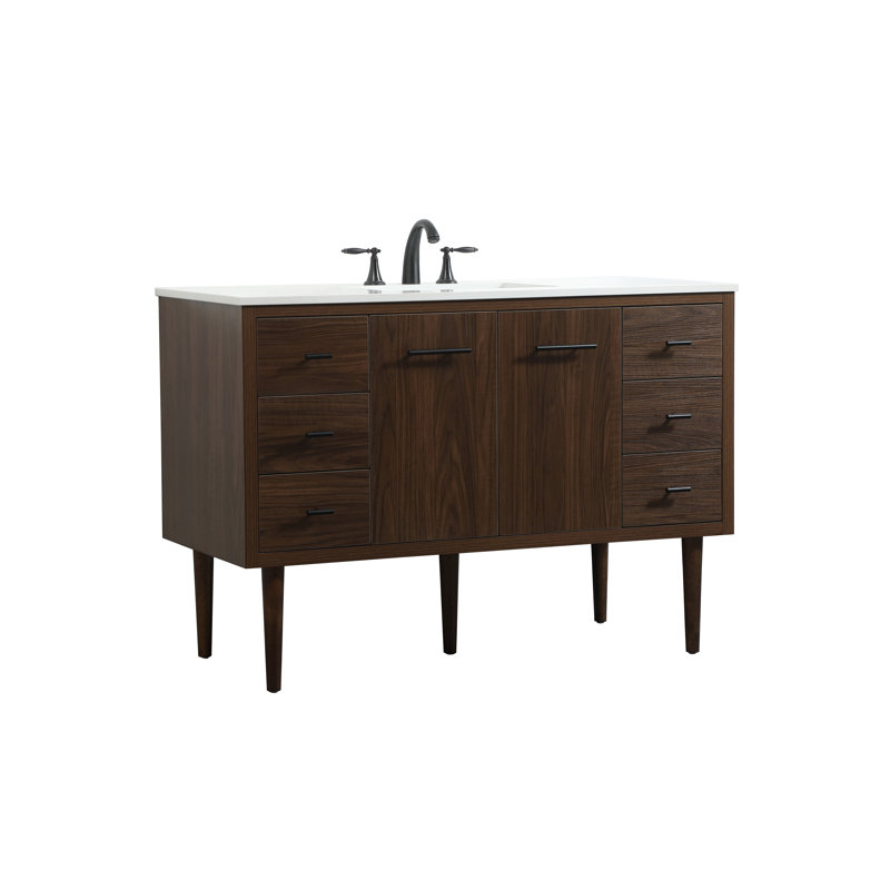 Ensemble de meuble-lavabo simple 48 po Cyrus, Noyer