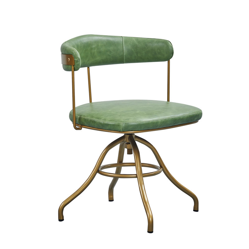 Avante Genuine Leather Swivel Task Chair, Green