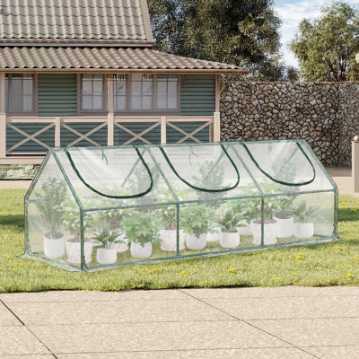 Aoodor 9'W x 3'D Mini Greenhouse, Portable Tunnel Green House