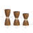Rustic Wood Candle Holders Set of 3 with Rattan Detail, Farmhouse Decorative Pillar Candle Holders