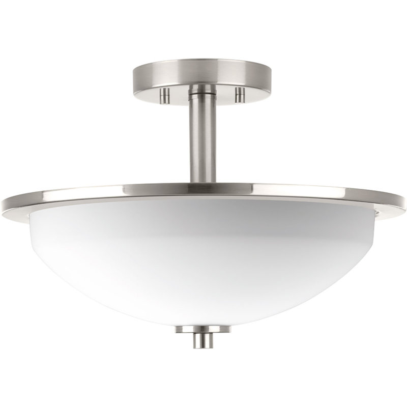 Sarsfield Glass Semi Flush Mount, Brushed Nickel