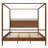 Solid Wood Canopy Bed Frame Four Posters Bed No Box Spring Needed,King Size,Walnut