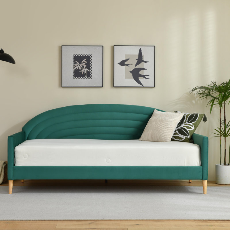 Yellow Orrin Upholstered Daybed by Latitude Run