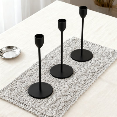 Ensemble de 6 porte-bougies Elegant Taper, en alliage d'aluminium antirouille, base en velours antidérapant, parfait pour les mariages, les centres de table et la décoration intérieure