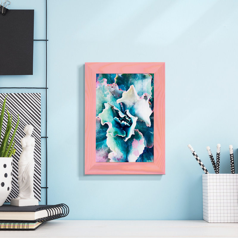 «Pastel Succulent Beauty I», reproduction de cadre photo simple, H 6 po x l 4 po x P 1 po, Rose