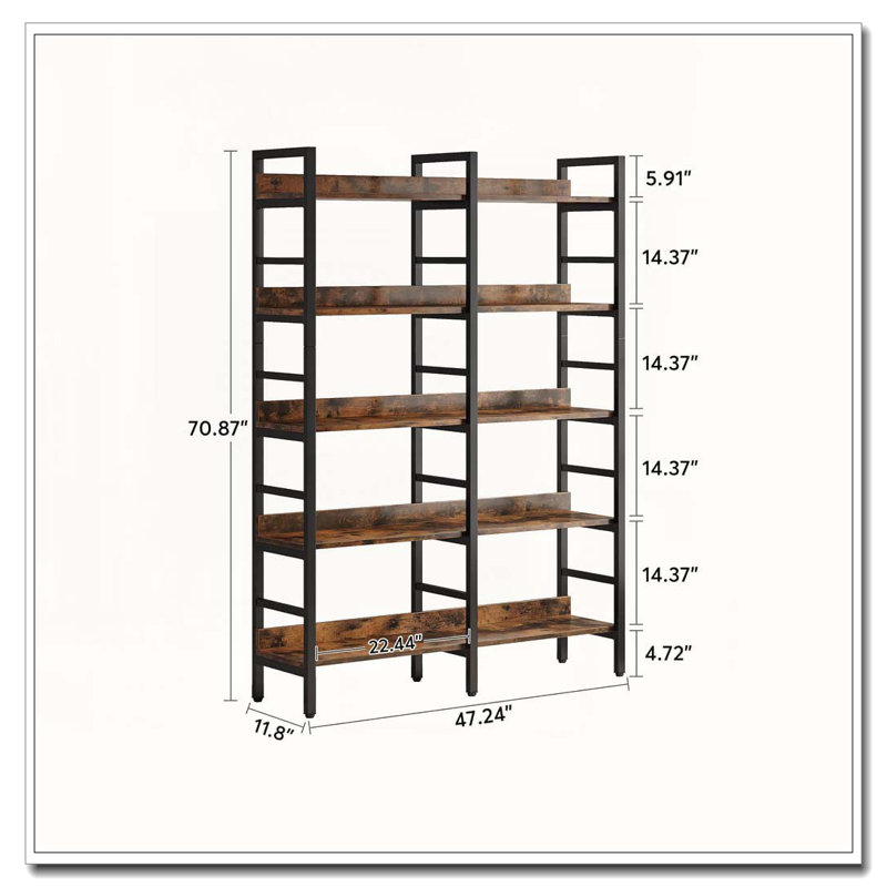 Bibliothèque industrielle 70,86 "de haut à 5 niveaux