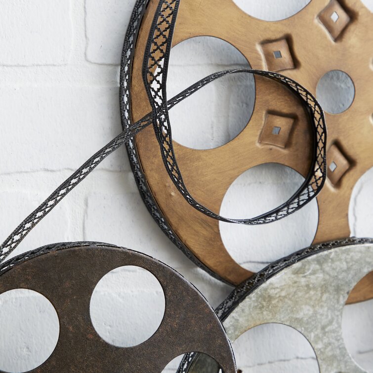 Metal Movie Reel Wall Art Abstract Antique Movie Theater Decor