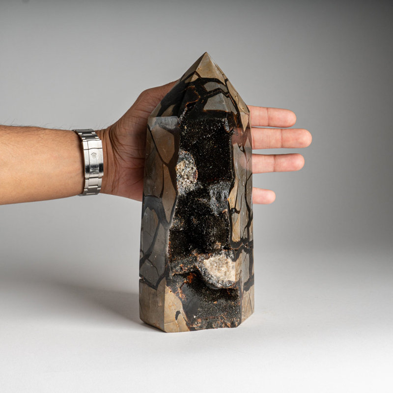Genuine Polished Septarian Druzy Point from Madagascar (8 Lbs)