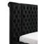 Grand lit avec revêtement en velours noir, tête de lit, rangement dissimulé, ensemble essentiel pour chambre à coucher contemporaine-29657583