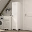 Armoire de rangement à balais, armoires utilitaires minces avec portes, grands armoires de rangement en métal pour balais et vadrouilles, armoire à balai pour la lessive, salon, bureau, blanc