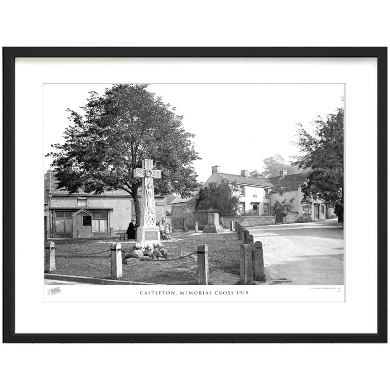 Castleton, Memorial Cross 1919 - Single Picture Frame Print, 45cm H x 60cm W x 2.3cm D