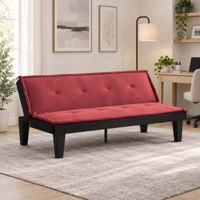 62.99" Convertible Futon Sofa Bed with 5-Position Adjustable Backrest