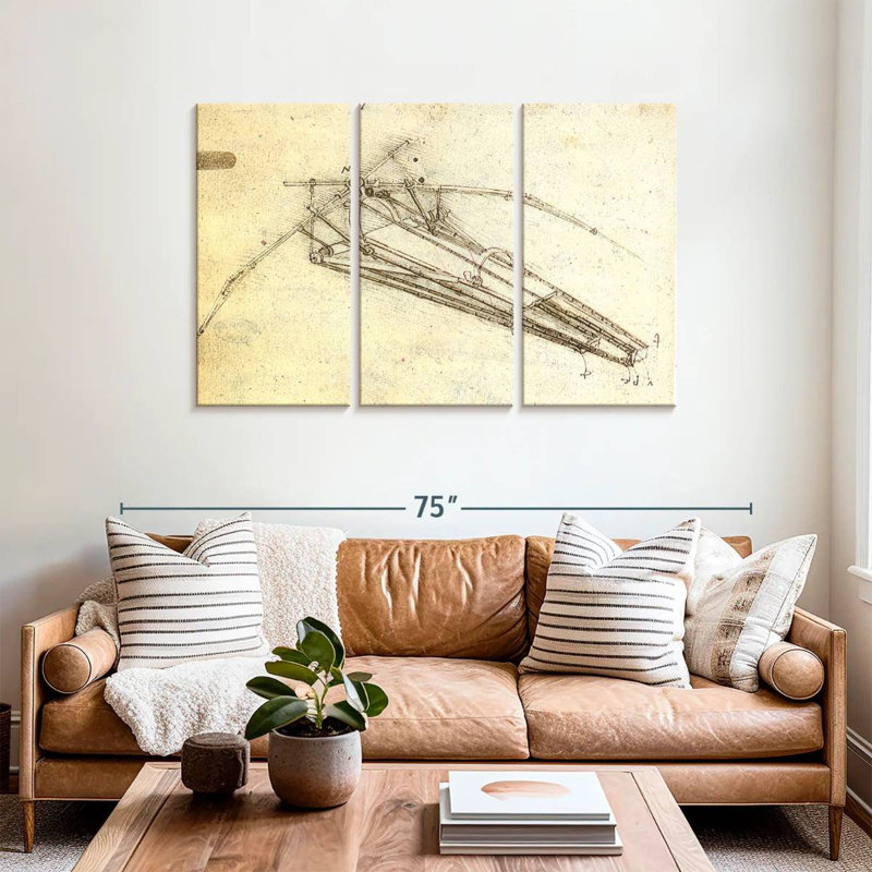 Laelle Design For A Flying Machine, 36" H x 57" W