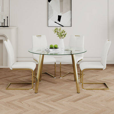 Table ronde en verre de style moderne