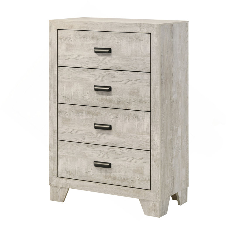 Mobilier de chambre à coucher 1 pièce à 4 tiroirs avec quincaillerie en bois