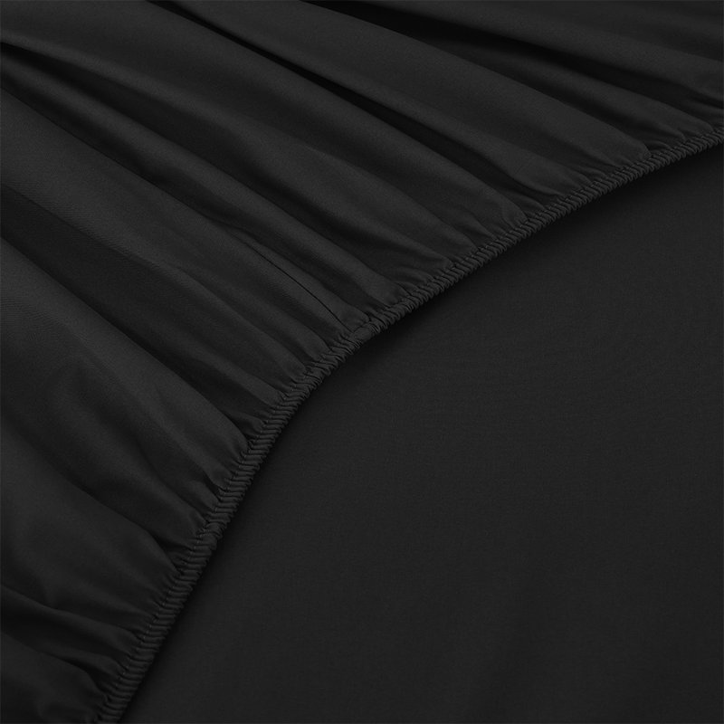 Solid Color 4-Piece Bed Sheet Set With Ultra-Fine Fiber Suitable For Family Bedrooms, Twin Sheet Set with 1 Pillowcase, Black
