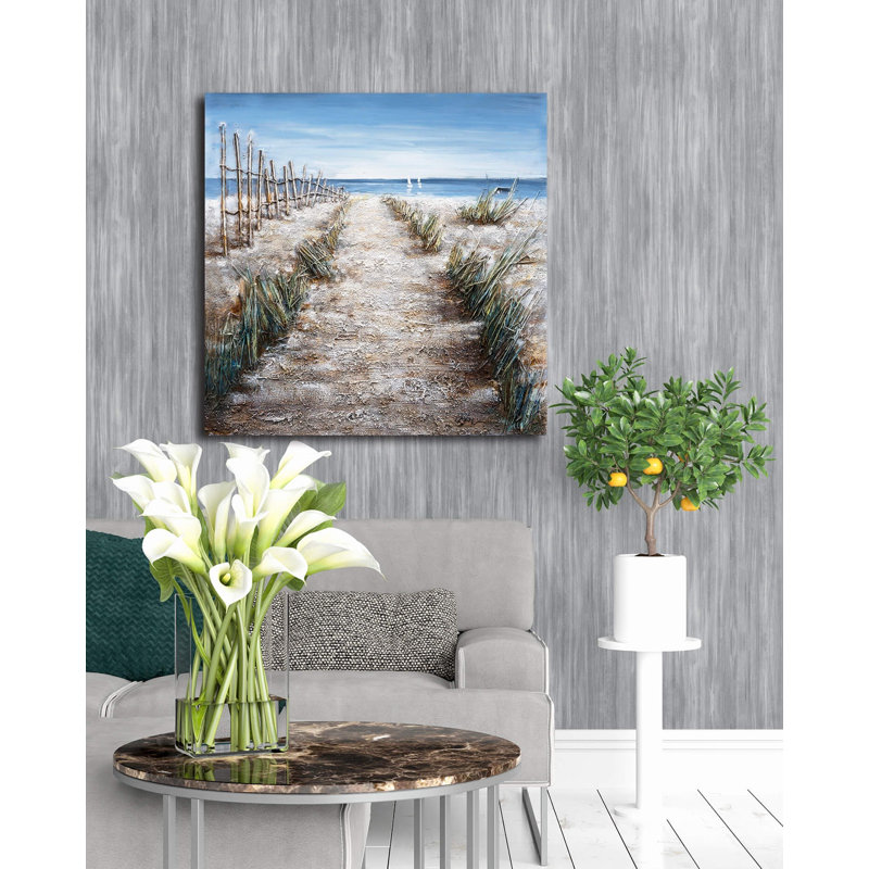 «Walkway to the Beach», reproduction de peinture à l'huile sur toile tendue