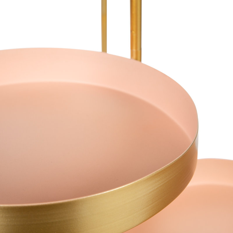 Support pour plantes rond à plusieurs niveaux Lofgren, Rose/or, H 30 po x L 10 po x P 10 po