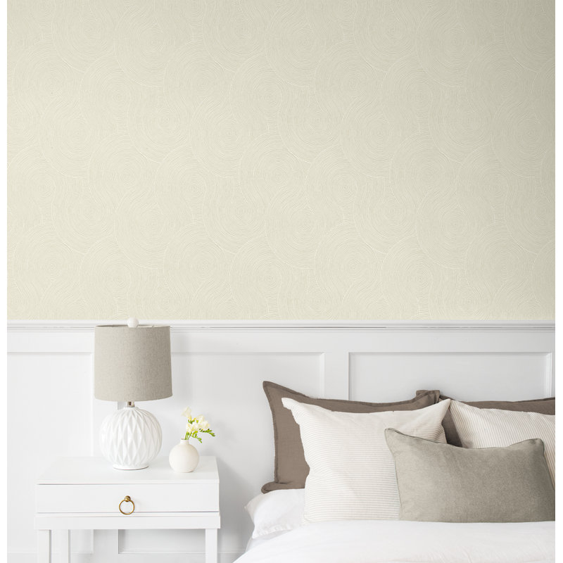 Rouleau de papier peint adhésif L 18 pi x l 20,9 po Manuell Swirl Geo, Beige