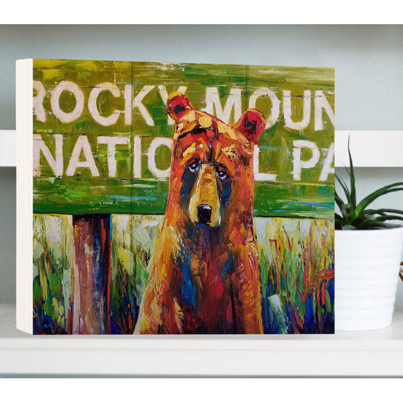 Décoration murale boîte à plaque d’ours en parc national park rocky mountain