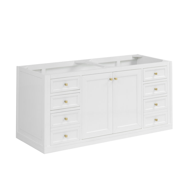 Chicago 60'' W Double Vanity, Eternal Jasmine Pearl, Glossy White