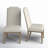 Monteverdi Upholstered Host Side Chair Rustic Casual Brown Sun-Bleached Cypress Hardwood