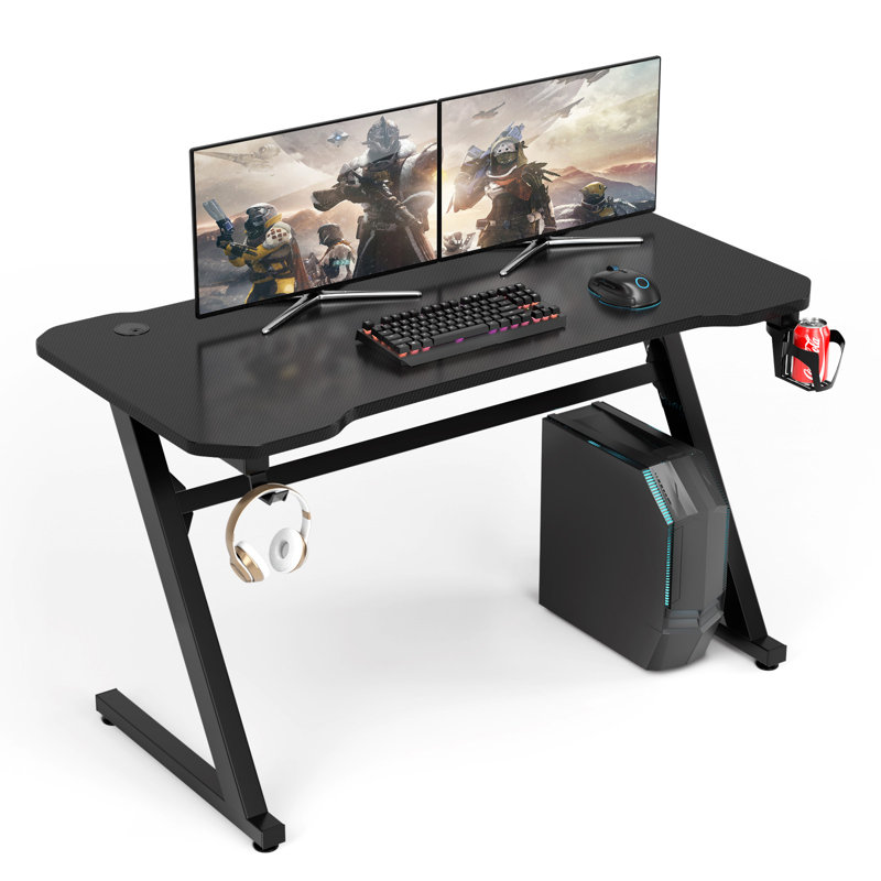 Solid Wood Steel Computer Desk